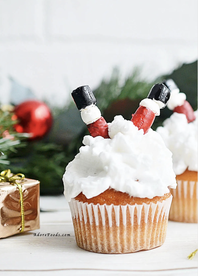 Santa in Chimney Cupcakes
